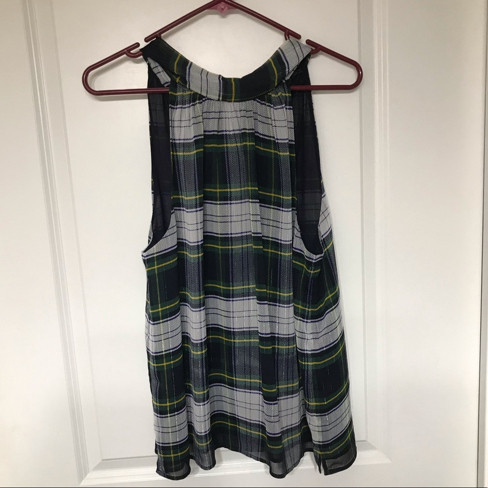 J. Crew Tie-back Plaid Top